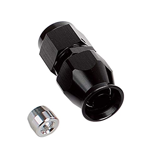 AC PERFORMANCE Aluminum Straight Swivel Female 3AN Fitting for AN3 PTFE Teflon Fuel Line Hose End, Black