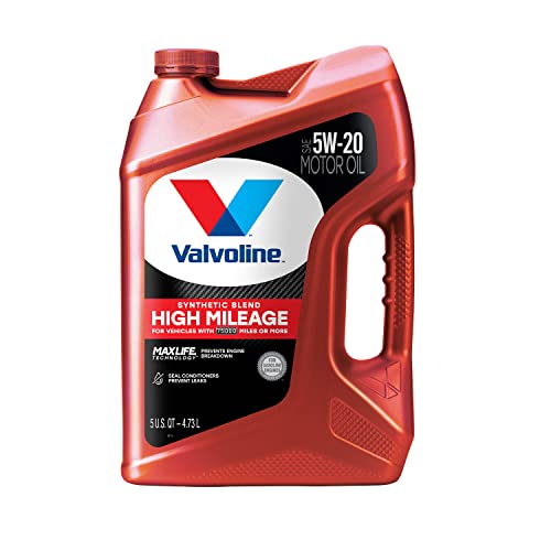 Valvoline High Mileage with MaxLife Technology 5W-20 Synthetic Blend Motor Oil 5 Quart