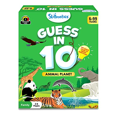Skillmatics Card Game - Guess in 10 Animal Planet, Gifts for 6, 7, 8, 9 Year Olds and Up, Quick Game of Smart Questions, Fun Family Game