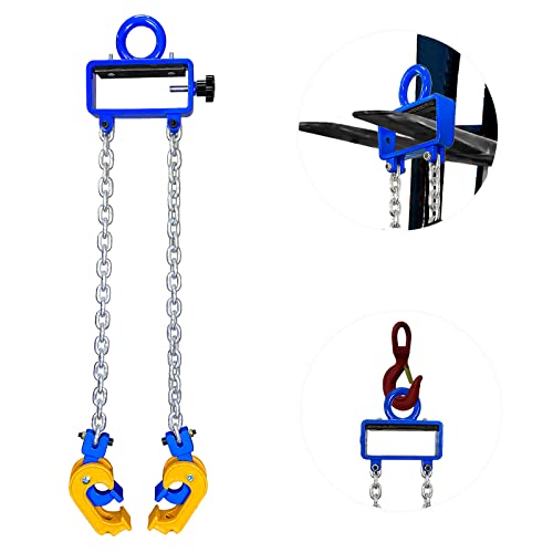 FITHOIST Updated Chain Drum Lifter | 2200 lbs Vertical Drum Lifter Chain Sling with Self-Lock Hook | Drum Handling Equipment 1 ton Capacity | Fit for Metal Strap and Plastic lid Drums