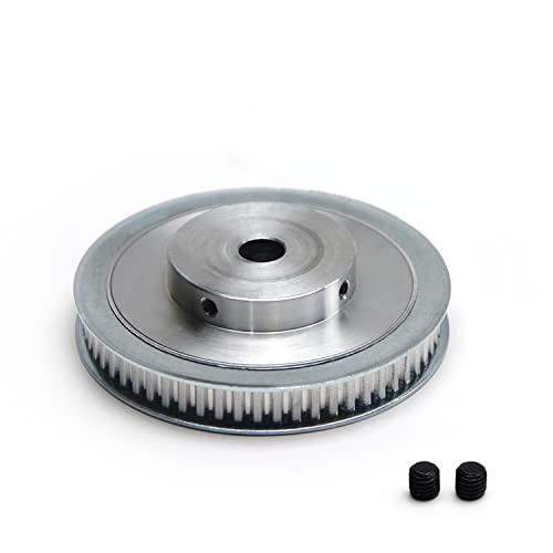 Fielect Aluminium Alloy XL 60 Teeth 12mm Inner Bore Diameter Timing Belt Pulley Flange Synchronous Wheel Silver Tone for 3D Printer CNC 1Pcs