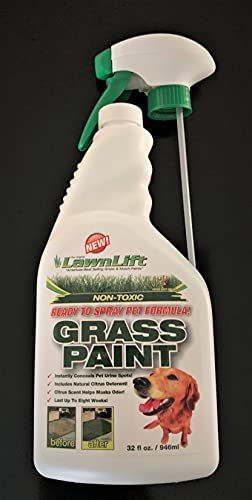 LawnLift Ready to Spray Lawn Paint, 32 Ounce, Covers up to 100 Spots.