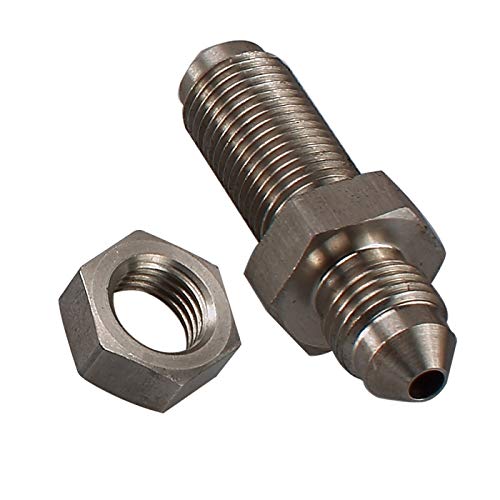 AC PERFORMANCE Stainless Steel -3 AN Male to -3 AN Male Flare Bulkhead Brake Hose Fittings with AN3 Stainless Steel Bulkhead Lock Nut