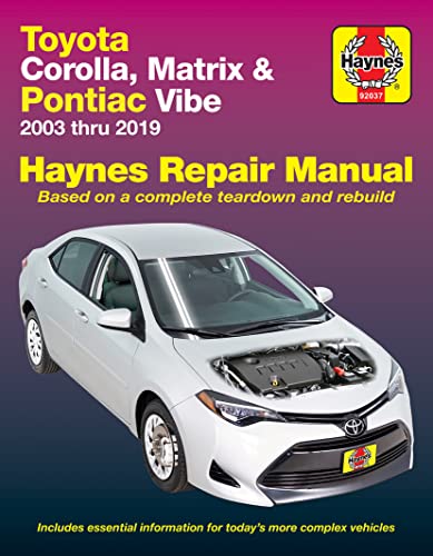 Toyota Corolla (03-19) & Matrix (03-14) & Pontiac Vibe (03-10) Haynes Repair Man
