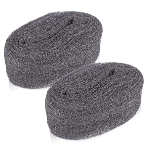 2Packs Steel Wool Pads, Mouse Blocker Rolls, Wire Mesh Roll Fill Fabric DIY, Hardware Cloth, Blend Gap Filler for Animals & Mice Control, Hole, Pipeline, Wall Crack, House, Garage, Sanding, Scrubber