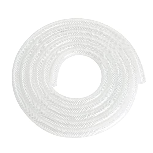 1/2 ID  3/4 OD - 10 ft Clear Braided Hose Plastic Vinyl Tubing, High Pressure Flexible Reinforced PVC Tube for Transfer Water Air Oil, BPA Free & Non-Toxic