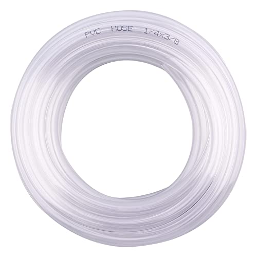 DERNORD PVC Tubing 1/4"ID X 3/8"OD Flexible Clear Vinyl Hose 10 Feet for Food Grade