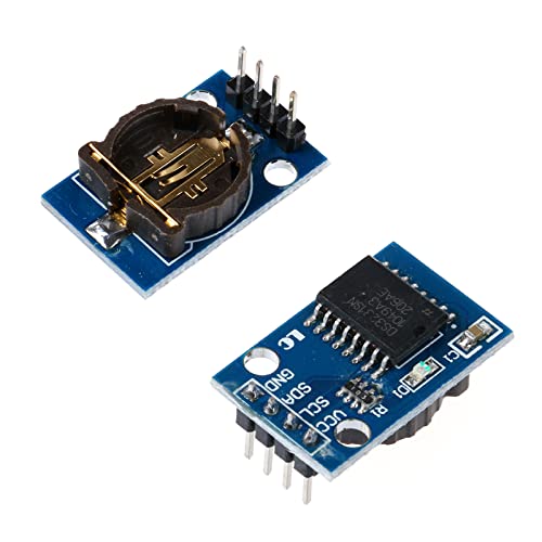 JESSINIE 2Pcs DS3231 Clock Module DS3231 High Precision Clock Display Module IIC Interface Onboard CR1220 Patch Battery Holder 2.54mm Pitch