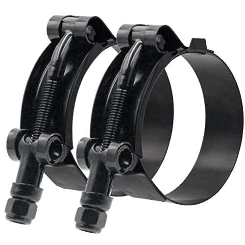 ISPINNER 2 Pack 1.25 Inch Stainless Steel T-Bolt Hose Clamps, Clamp Range 41-46mm for 1.25" Hose ID (Black)