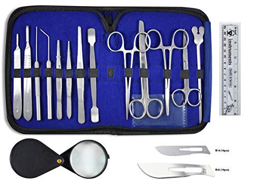 DR Instruments-DR78662 36 Pcs Comprehensive Dissection Kit  Made with Surgical Stainless Steel. Ideal for Biology, Anatomy, Botany, and Veterinary Students and Faculty with Deluxe Case