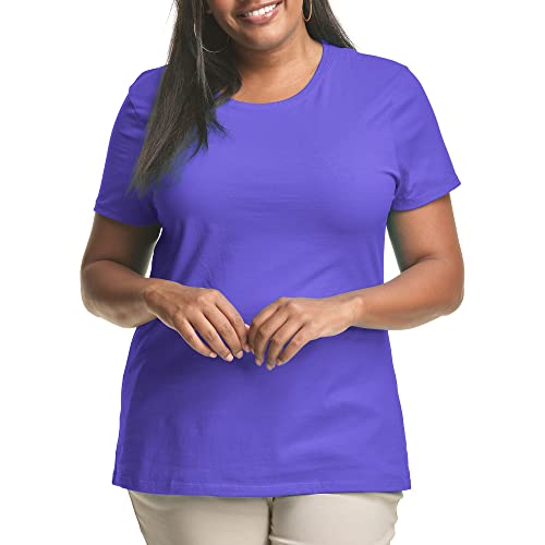 Just My Size Plus-Size Pure Cotton Jersey T-Shirt, Wide Classic Crewneck Tee for Women