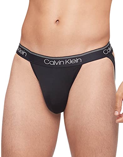 Calvin Klein Men's Underwear Micro Stretch 3-Pack Jock Strap, 3 Black, L