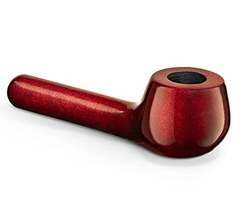 Mini Handmade Tobacco Smoking Pipe - Model Suzi Mahogany - Pear Wood Roots for smoke wooden bowl in Gift Box - Great for Herbs Mini Puffs and smokes (Mahogany)