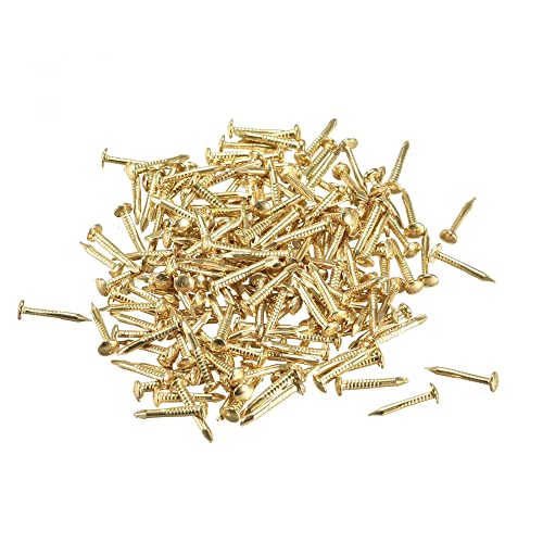 uxcell Small Tiny Nails 1.2x10mm(DXL) for Wooden DIY Decorative Pictures Boxes Household Accessories Brass Tone 200pcs