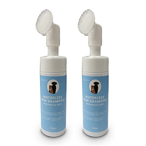 Dogscute 2 Pack Pet Paw Cleaner for Dogs & Cats, Waterless Foam with Silicone Scrubber, Dogs Cats Feet Paw Cleaner