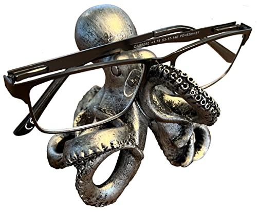 Top Brass Whimsical Octopus Figurine / Eyeglasses Holder Stand - Fun Glasses Keeper