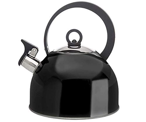 Studio Hot Water Tea Kettle, Stainless Steel Tea Pot with Whistle, Stovetop Teakettle - 2.5L, Black