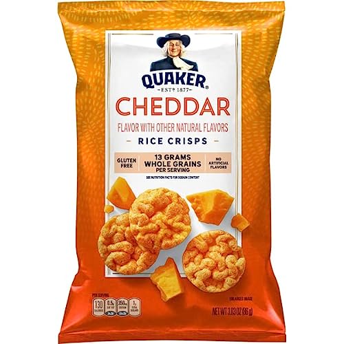 Quaker Rice Crisps, 3.03 Ounce bag, Pack of 4 (Cheddar)