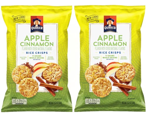 Quaker Rice Crisps, Apple Cinnamon, 3.52oz Bags, Pack of 2