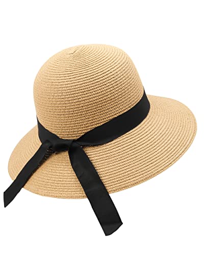 Zylioo Oversized XXL Straw Sun Hats,Foldable Brim UV Beach Hats,Cooling Summer Hats with Detachable Chin Strap