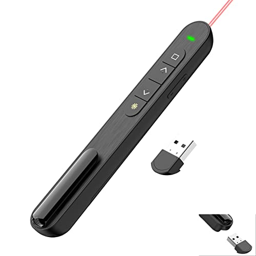 Wireless Presenter Remote Hyperlink Volume Control Presentation Clicker Clicker for PowerPoint Presentation RF 2.4GHz USB Presentation Clicker PPT PowerPoint Clicker for Mac, Keynote, Computer, Laptop