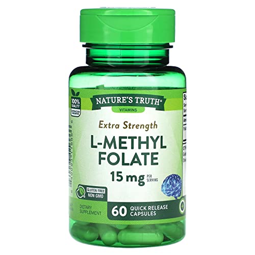 Nature's Truth L Methylfolate 15mg | 60 Capsules | Non-GMO & Gluten Free Supplement | Extra Strength