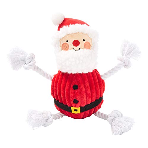 Pearhead Pet Santa Claus Plush Squeaker Dog Toy, Perfect Holiday Stocking Stuffer Or Gift for Your Dog