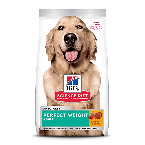 Hill's Science Diet Dry Dog Food, Adult, Perfect Weight for Healthy Weight & Weight Management, Chicken Recipe, 4 lb. Bag, 4 Pound (Pack of 1)