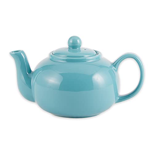 RSVP International Stoneware Teapot Collection, Microwave and Dishwasher Safe, 16 oz, Turquoise