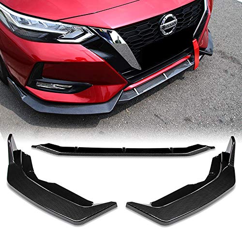 Stay Tuned Performance PU/682/PCF Carbon Fiber Print Front Bumper Body Kit Lip 3PCS Compaitble with 2020&Up Sentra