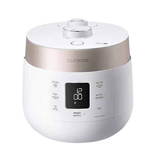 CUCKOO CRP-ST0609F | 6-Cup (Uncooked) Twin Pressure Rice Cooker & Warmer | 12 Menu Options: High/Non-Pressure Steam & More, Made in Korea | WHITE (6 CUP)