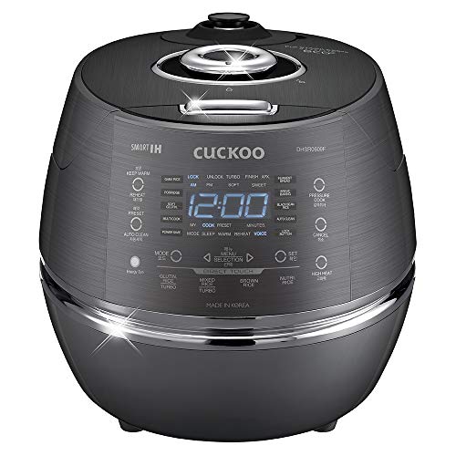 CUCKOO CRP-DHSR0609FD | 6-Cup (Uncooked) Induction Heating Pressure Rice Cooker | 17 Menu Options, Auto-Clean, Voice Navigation, Stainless Steel Inner Pot, Made in Korea | Stainless Steel