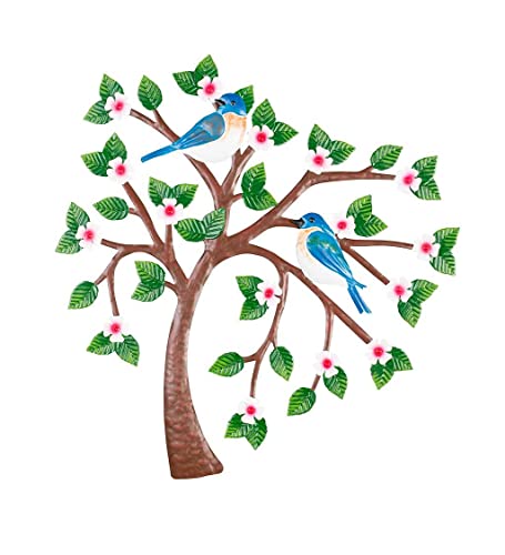 Plow and Hearth Indoor/Outdoor Bluebird Heart Tree Wall Art