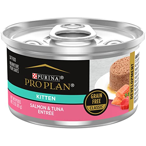Purina Pro Plan Grain Free, Pate, High Protein Wet Kitten Food, DEVELOPMENT Salmon & Tuna Entree - (24) 3 oz. Pull-Top Cans