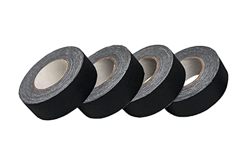 Mini Pocket Real Gaffers Tape Small Roll Fabric Tape Natural Rubber 1 inch x 11 Yards -Pack of 4 Rolls Black,13 Mils Thickness Heavy Duty,Strong Tough Compact Lightweight,