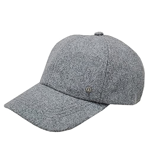 Emstate Melton Wool Baseball Cap Buckle Back Made in USA (8 Colors) (Heather Grey)