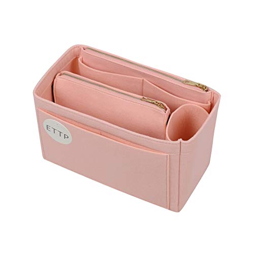 ETTP Purse Organizer, Felt Bag Organizer Insert For Speedy, Neverfull, Tote, Handbag, 8 Colors 5 Sizes (Large, Brush Pink)