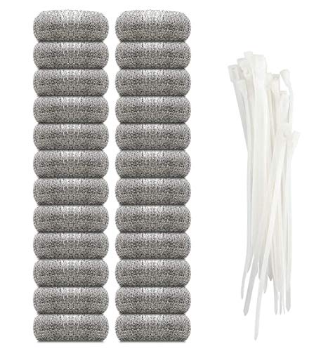 24 Pieces Lint Traps Stainless Steel Washing Machine Lint Snare Traps, Washer Hose Lint Traps with 24 pcs Cable Ties