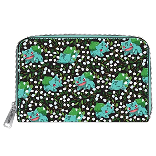 Loungefly Pokemon Bulbasaur Aop Zip-Around Faux Leather Walxet Lightweight Pokemon One Size