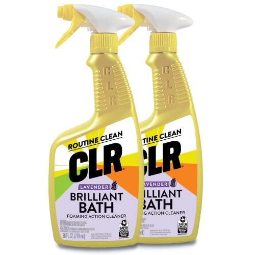 CLR Brilliant Bath Bathroom Cleaner Spray - Lavender Scent, 26 Ounce Bottle (Pack of 2)