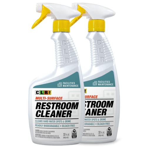 CLR PRO Industrial Bathroom Cleaner - Multi-Surface Spray Cleans Hard Water Spots & Restroom Grime, 32 Ounce Spray Bottle (Pack of 2)