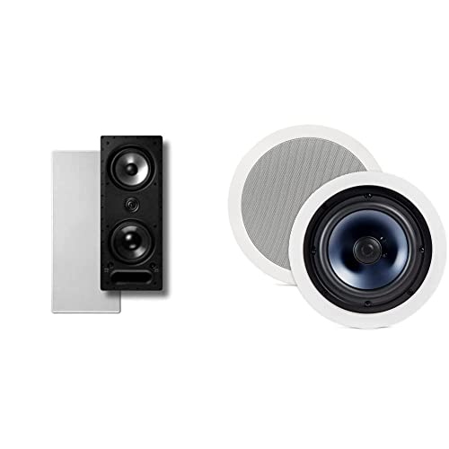 Polk Vanishing Series 265-LS in-Wall 3-Way Loudspeake, Rotating Cam System & RC80i 2-Way Premium in-Ceiling 8" Round Speakers, Set of 2 Perfect