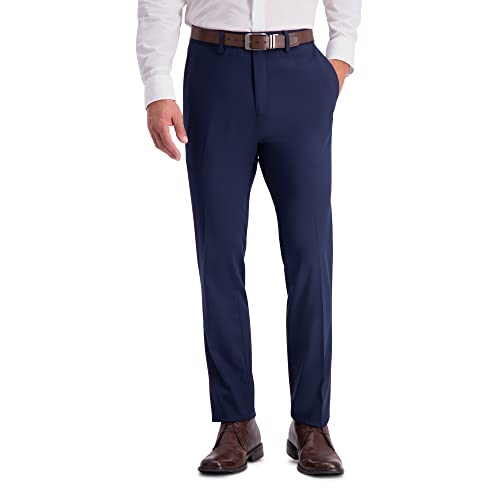 Kenneth Cole REACTION Men's Slim Fit Moisture-Wicking Dress Pant, Blue, 34Wx30L