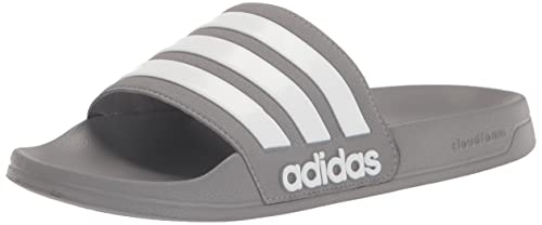 adidas unisex-adult Shower Slide Grey/White/Grey 8