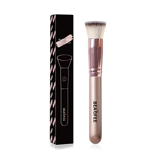 Foundation Brush Flat Top Makeup Foundation Brush Small Top Premium Durable Kabuki Makeup Brush Perfect for Flawless Powder and Cream,Buffing, Blending Liquid,Blending,Concealer Makeup Face Brush