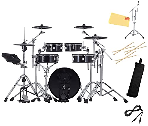 Roland VAD307 V-Drums Acoustic Design Drums Bundle with Drum Pads, Rack, Audio Cable, Drumstick Bag, and 3 Pair of Drumsticks