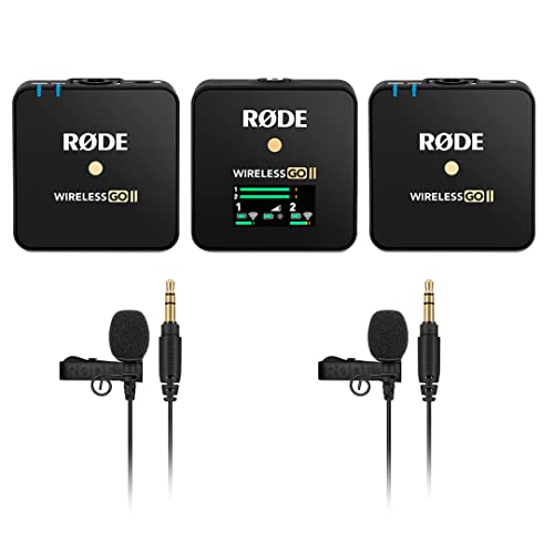 Rode Wireless GO 2 Dual Compact Digital Wireless Microphone System with 2X Rode Lavalier GO Lapel Microphones