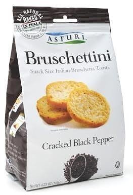 Asturi Cracked Black Pepper Bruschettini (Case of 4) 4.23oz