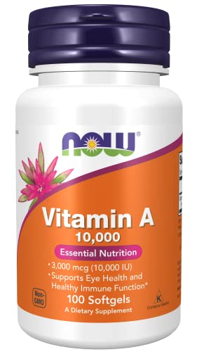 Vitamin A 10000 IU, 100 Sgels by Now Foods (Pack of 3)