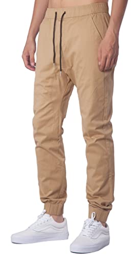 ITALY MORN Khaki Joggers Pants with Pockets for Men (Khaki, Medium)